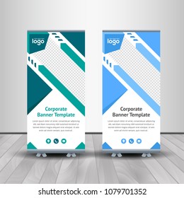 Professional Roll Up Stand Banner Vector Design Template