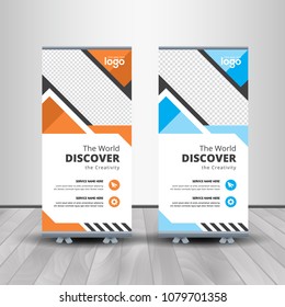 Professional Roll Up Stand Banner Vector Design Template