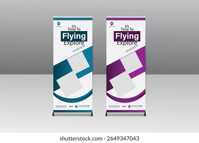 professional rollup banner design template for branding advertising company related