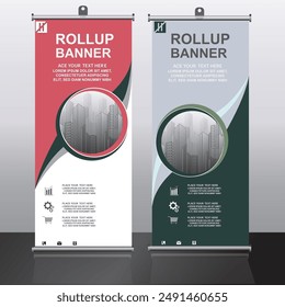 Professional roll-up banner with sleek design and vibrant colors. Perfect for exhibitions, conferences, and promotional events. High-quality and eye-catching.