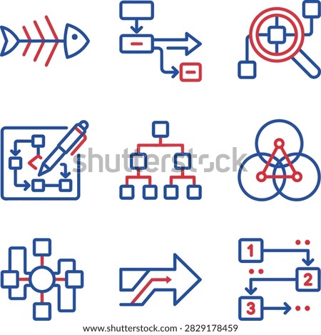 Professional Root Cause Investigation Infographic Diagram with Seven Steps for Business Process Analysis and Problem Solving Strategy Vector