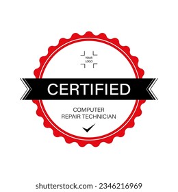 Professional round certificate of Computer Repair Technician.