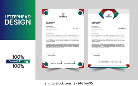 Professionelles, abgerundetes Corporate Letterhead-Vorlagendesign