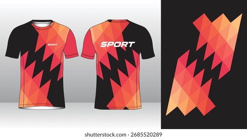 Professionelle Laufjersey-Schablone mit modernem geometrischen Stil für Aktivbekleidung