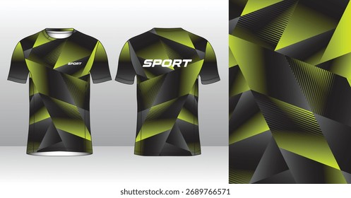 Professional running jersey template with modern geometric style for activewear