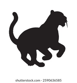 Professional Running Leopard Silhouette for Logos and Branding - Leopard Vector - Leopard Icon
