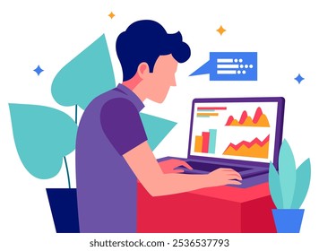Professional Sales Manager Reviewing Performance Data on Laptop