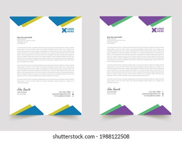 Professional and sample business letterhead template design