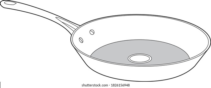 Profi-saucepan-Vektorgrafik / Linienzeichnung. Symbol, Logo, Design, Element