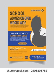  Professional School Admission Flyer Template or Creative Education Leaflet A4