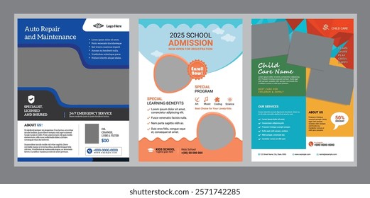 Professional school admission flyer templates. Customizable designs to showcase programs, facilities, and enrollment details effectively. Perfect for boosting admissi