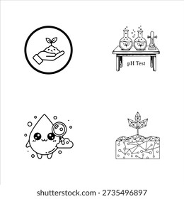A Professional Scientific Soil Testing Icon Symbol, Showcasing Agriculture Analysis and Digital Laboratory Farming Nutrient Earth Quality Research Fertility in a Flat Design Minimalist Vector for Agro tech Success Environment Growth Sustainability Geology Sample.