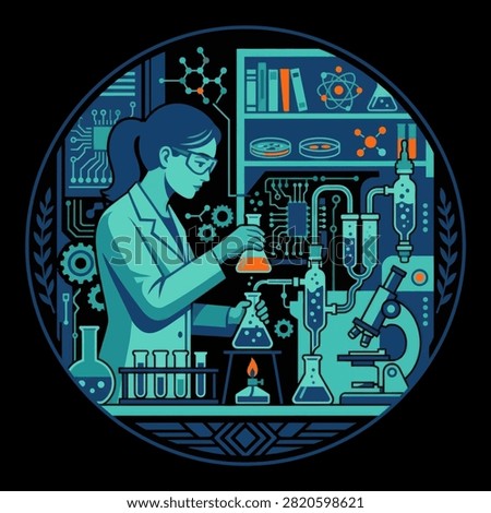 A Professional Scientist Conducting Chemical Experiments in a Modern Laboratory