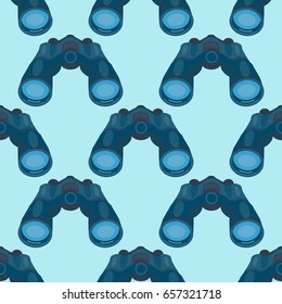 Professional seamless pattern binoculars glass look-see spyglass optics device camera digital focus optical equipment vector illustration