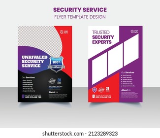 Volante de Servicio Profesional de la Guardia de Seguridad o Afiche Adecuado para Diseño de Plantilla de Diseño de Portada
