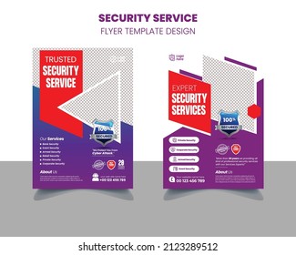 Professional Security Guard Service Flyer or Poster Suitable for Cover Design Template Design