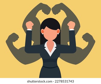 Professional self development. Business women have self confidence and strength