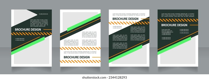 Professional service blank brochure design. Informational instruction. Template set with copy space for text. Premade corporate reports collection. Editable 4 paper pages. Calibri, Arial fonts used