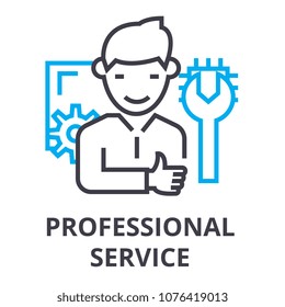 professional service thin line icon, sign, symbol, illustation, linear concept, vector 