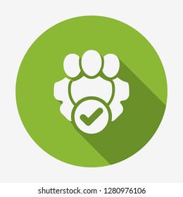 Professional services icon with check sign. Professional services icon and approved, confirm, done, tick, completed symbol. Vector icon