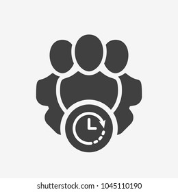 Professional services icon with clock sign. Professional services icon and countdown, deadline, schedule, planning symbol. Vector icon