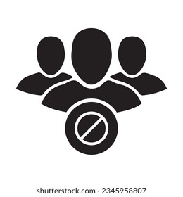 Professional services icon with not allowed sign. Professional services icon and block, forbidden, prohibit symbol. Vector icon