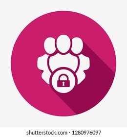 Professional services icon with padlock sign. Professional services icon and security, protection, privacy symbol. Vector icon