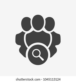 Professional Services Icon With Research Sign. Professional Services Icon And Explore, Find, Inspect Symbol. Vector Icon