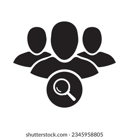 Professional services icon with research sign. Professional services icon and explore, find, inspect symbol. Vector icon