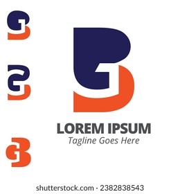 G B Anfangsbuchstaben Monogramm Symbol im negativen Raum. einfaches, modernes Zeichen oder Symbol für Unternehmen, Marken und Industrie.