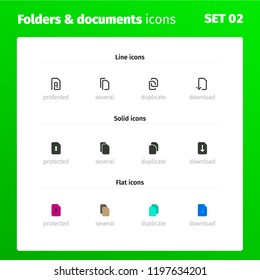 Professional set of icons for working with folders and documents