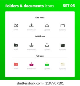 Professional set of icons for working with folders and documents