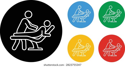 A professional set of linear icons depicting massage therapy or physical rehabilitation on a medical table. Perfect for spa websites, wellness centers, healthcare applications, and medical service brochures.
A professional set of linear icons depicting massage therapy or physical rehabilitation on a medical table. Perfect for spa websites, wellness centers, healthcare applications, and medical service brochures.
