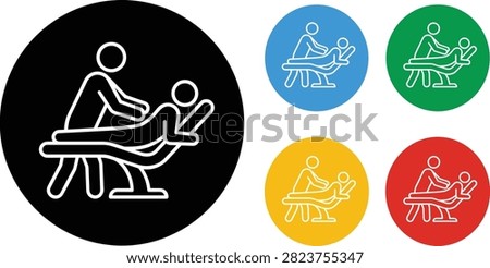 A professional set of linear icons depicting massage therapy or physical rehabilitation on a medical table. Perfect for spa websites, wellness centers, healthcare applications, and medical service brochures.
A professional set of linear icons depicting massage therapy or physical rehabilitation on a medical table. Perfect for spa websites, wellness centers, healthcare applications, and medical service brochures.
