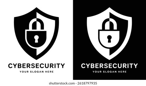 Professional shield and lock logo for cybersecurity firms representing impenetrable defense strategies and threat prevention