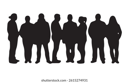 Professional Silhouette Vector Set – Business People Standing Poses for Corporate Design