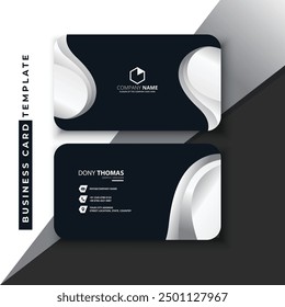 Professional Silver and Black Business Card Mockup