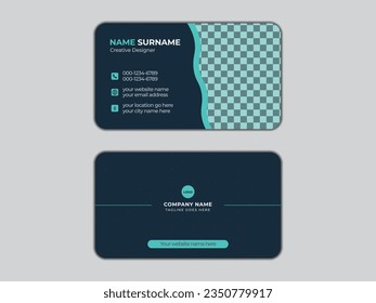 Professional simple Business card design layout, minimal clean template with image place.