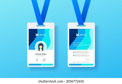 Professional Simple and Clean Colorful Modern Company Business Or Shop Identity ID Card Design Editable Vector Template