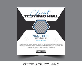 Professional Simple Client Testimonial or Client Review Template Design.