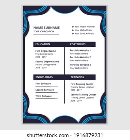Professional simple curriculum vitae or resume template. Modern luxury resume or CV design.