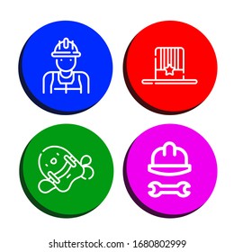 professional simple icons set. Contains such icons as Worker, Hat, Pool kickboard, Helmet, can be used for web, mobile and logo