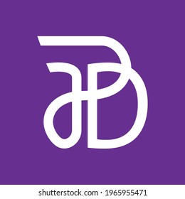 professional simple minimalist monogram logo letters P and D