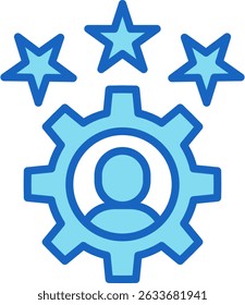 Professional Skills Icon Blue Vector Illustration