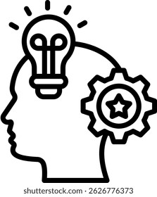 Professional Skills Icon Line Vector Illustration