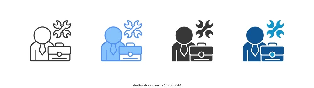 Habilidades de Profesional Conjunto de iconos multiestilo colección