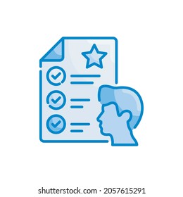 Ilustración de iconos de color azul vectorial de habilidades profesionales. archivo EPS 10