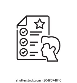 Professional skills vector outline icon style illustration. EPS 10 file