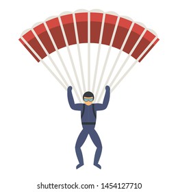 Professional skydiver icon. Flat illustration of professional skydiver vector icon for web design