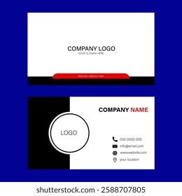 Professional, sleek, informative, brand-representing visiting card.